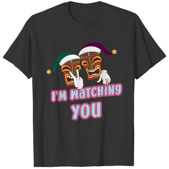 I'm Watching You Christmas In July Surfing Santa C T Shirts