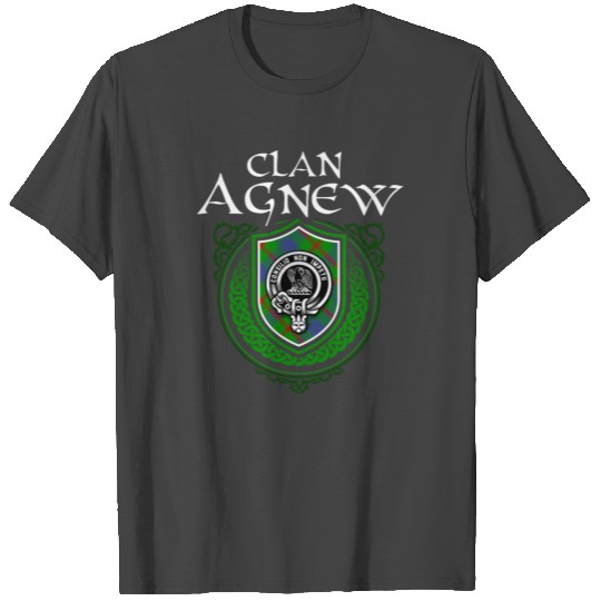 Clan Agnew Scottish Crest Badge and Tartan T Shirts