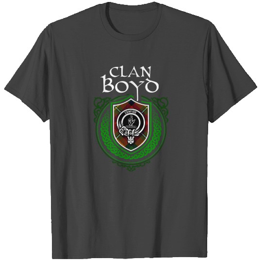 Clan Boyd Scottish Crest Badge and Tartan T Shirts