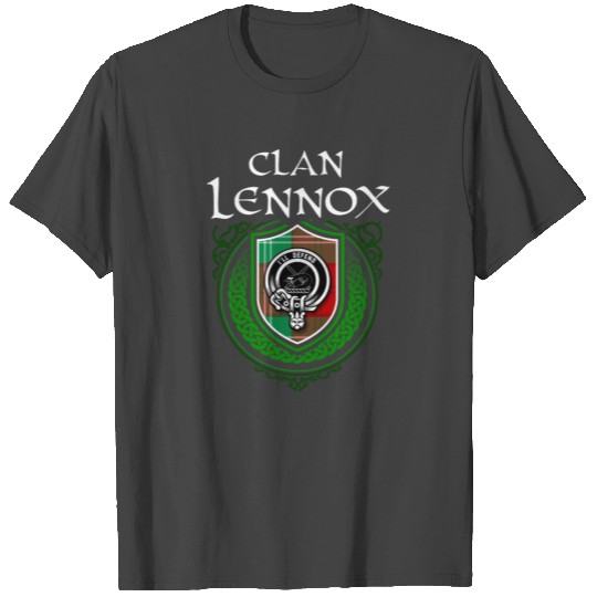 Clan Lennox Scottish Crest Badge and Tartan T Shirts