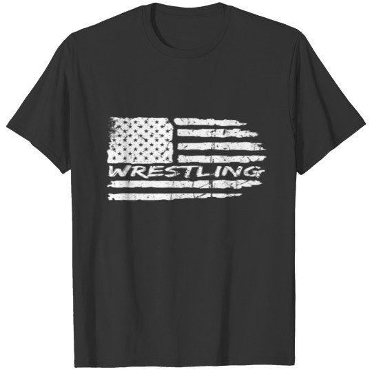 Wrestling USA Flag Vintage Retro T Shirts