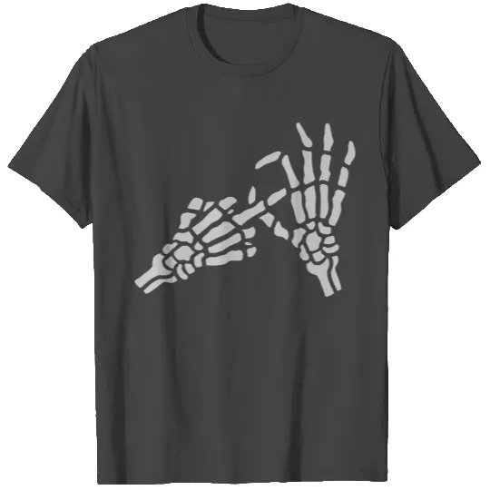 skeleton middle finger hole T Shirts