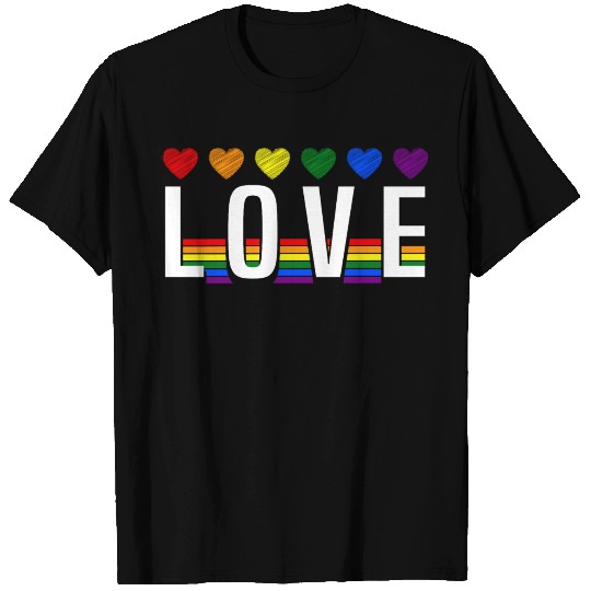 Love Rainbow Heart Pride LGBT T Shirts