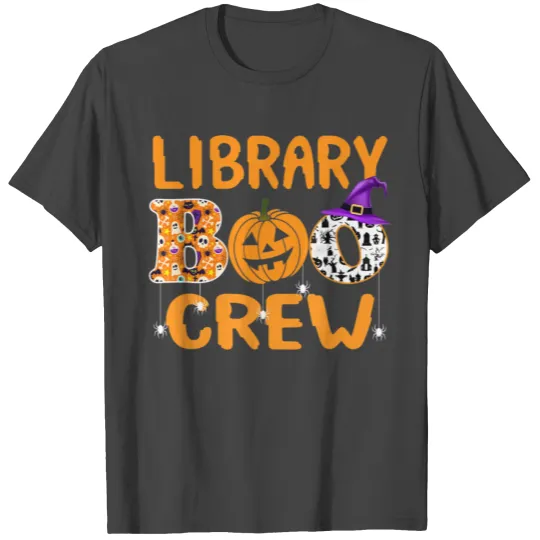 Library Boo Crew School Librarian Halloween T Shirts