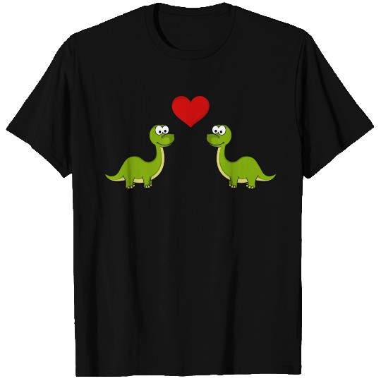 Dinosaur brontosaurus couple love T Shirts