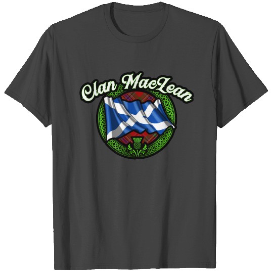 Clan MacLean Tartan Scottish St Andrews Flag T Shirts