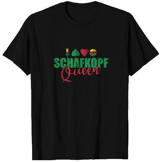 Schafkopf Queen Card Game playing Card T Shirts