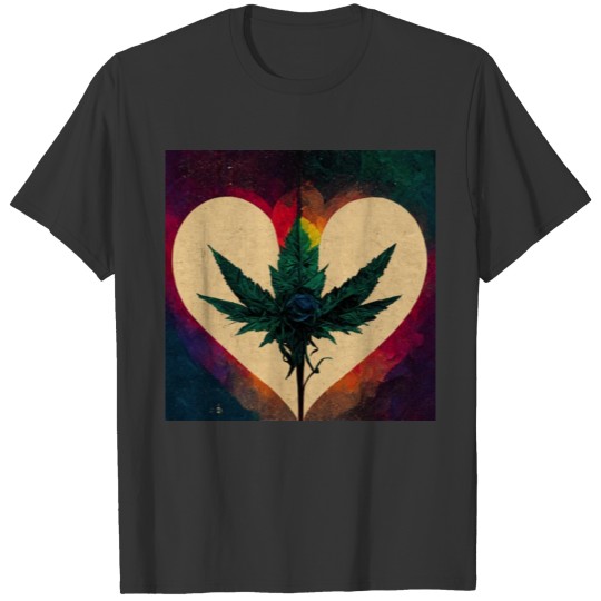 Cannabis Love abstract T Shirts