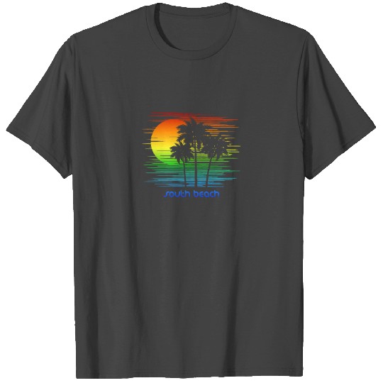 South Beach Miami Florida LGBTQ Rainbow Flag T Shirts
