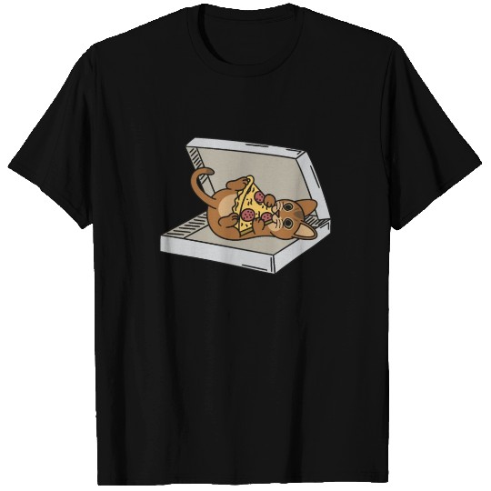 Abyssinian Cat Pizza Lover T Shirts