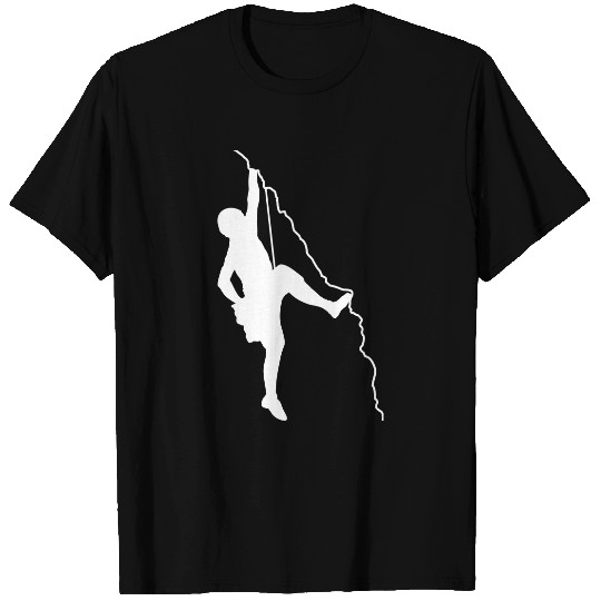 climber silhouette rock climbing T Shirts