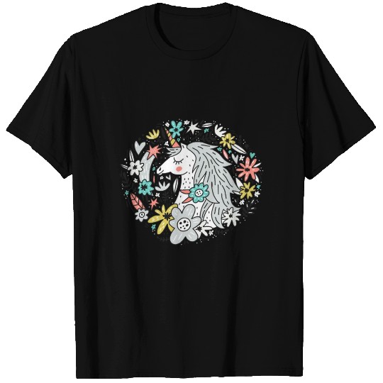 Unicorn and flowers T Shirts