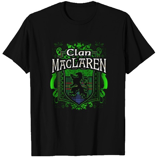 Clan MacLaren Tartan Rampant Lion Celtic T Shirts