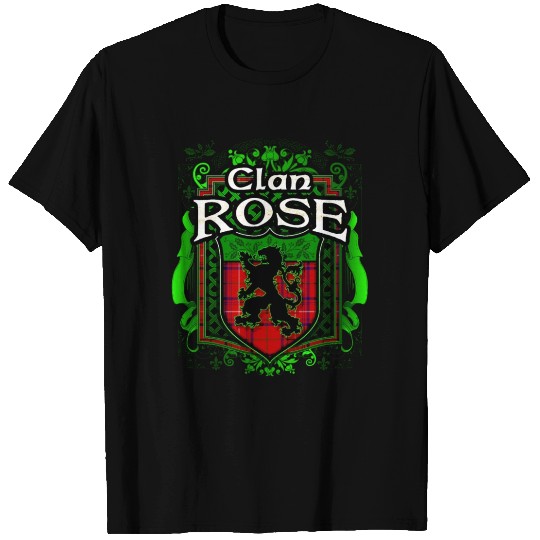 Clan Rose Tartan Rampant Lion Celtic T Shirts