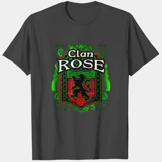 Clan Rose Tartan Rampant Lion Celtic T Shirts