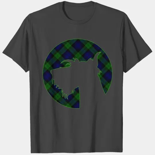 Clan Campbell Tartan Scottie Dog Silhouette T Shirts