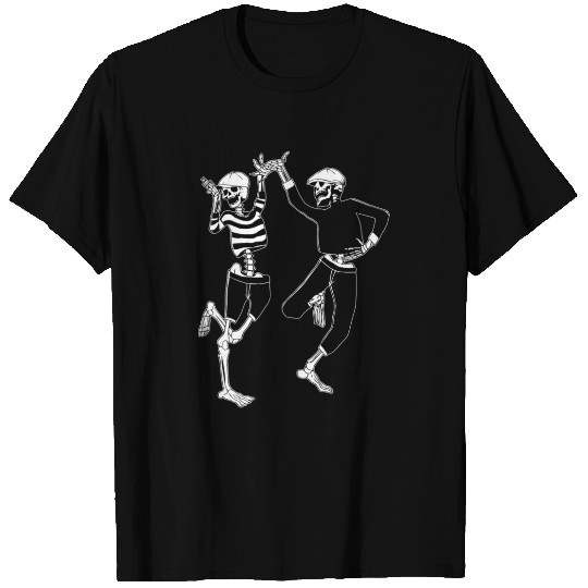 Beatnik Funny Dancing Skeleton Vintage Retro T Shirts