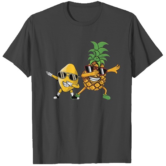 Dabbing Tropical Fruits Pineapple And Lemon On T Shirts