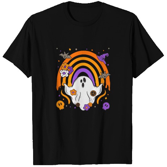 Dripping Rainbow Ghost Halloween Costume Men Women T Shirts