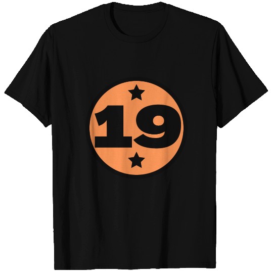 19 Circle Orange Black Birthday Age T Shirts