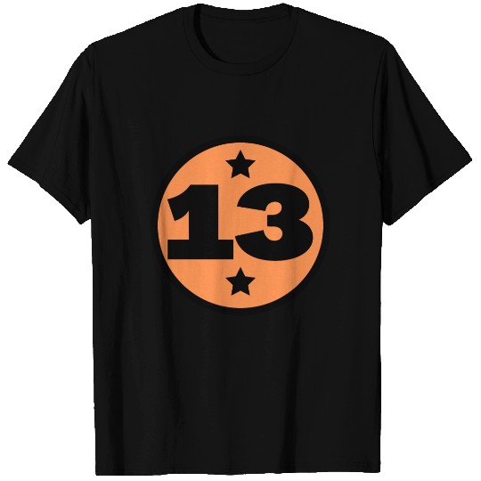 13 Circle Orange Black Birthday Age T Shirts