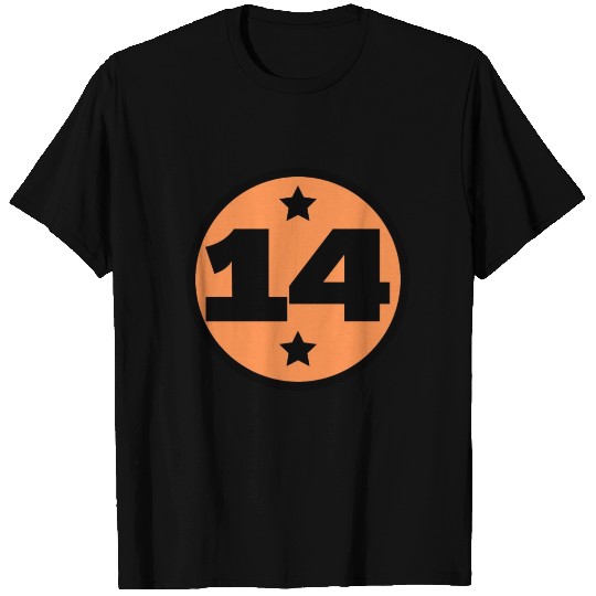 14 Circle OrangeBlack Birthday Age T Shirts