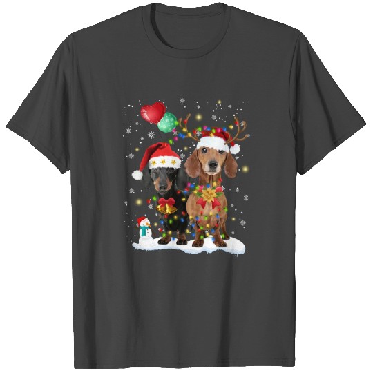 Dachshund Christmas Lights T Shirts