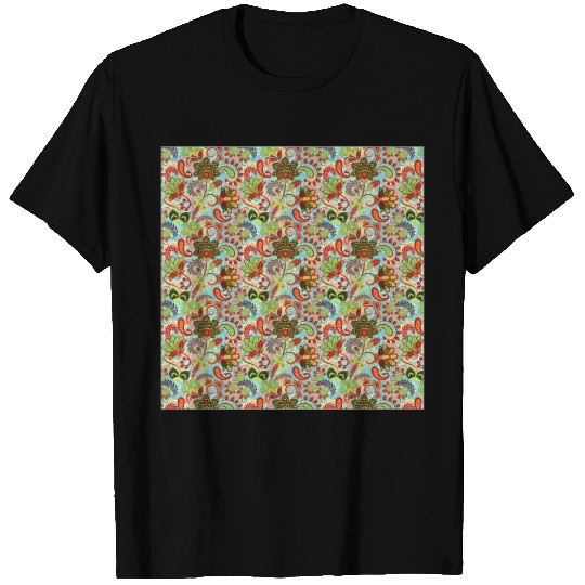 Illustration Paisley Seamless flower pattern T Shirts