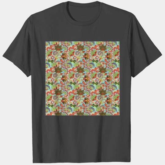 Illustration Paisley Seamless flower pattern T Shirts