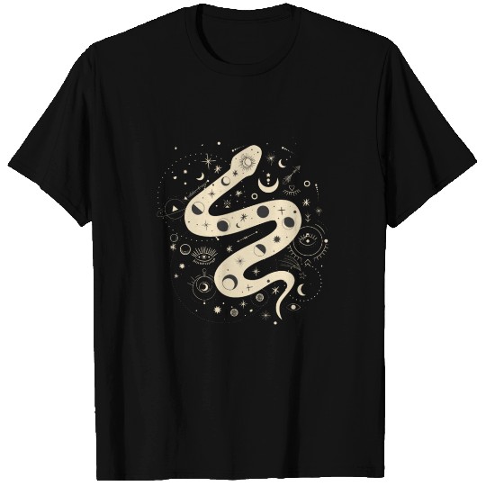 Snake with Phases of the Moon T Shirts