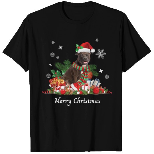 Christmas Pitbull, Pit Bull dog, Merry Christmas T Shirts