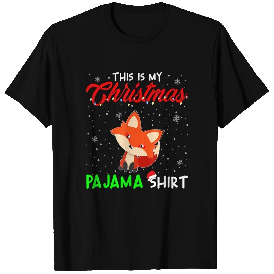This Is My Christmas Pajama Xmas Cute Fox Lover T Shirts