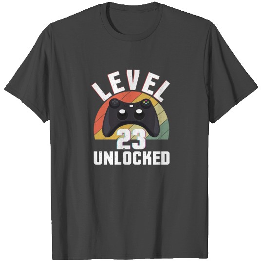 Retro Gamer Video Game Lover Gamer Age 23 Unlocked T Shirts