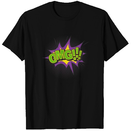 Comic Style OMG Expression Design T Shirts