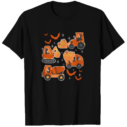 Spooky Construction Vehicles Halloween T Shirts