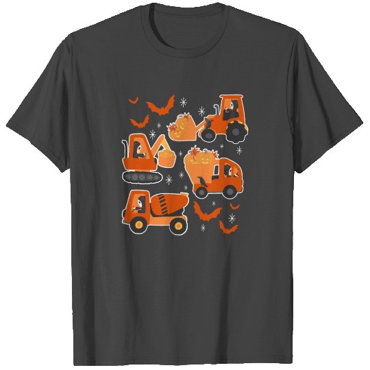 Spooky Construction Vehicles Halloween T Shirts