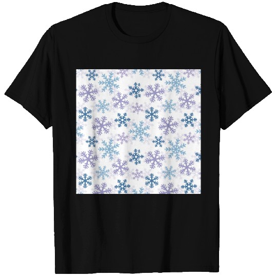 Modern Snowflakes Pattern White T Shirts