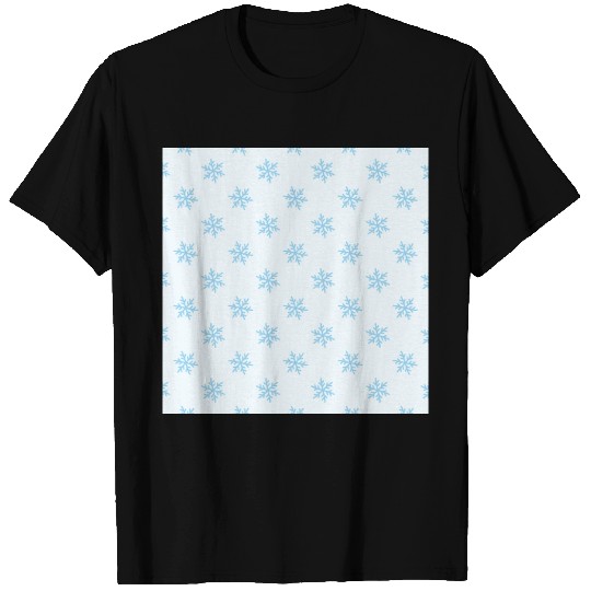 Blue Snowflakes Pattern T Shirts