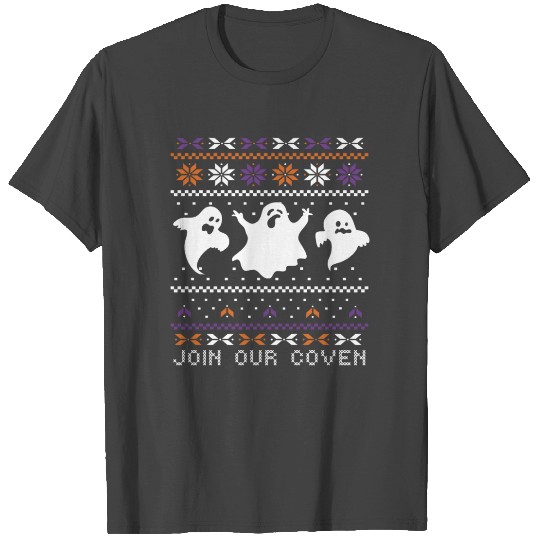 Stitch Pattern Ghost Creatures Coven Halloween T Shirts