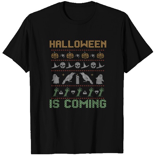 Stitch Pattern Horror Creatures Coming Halloween T Shirts