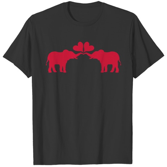 love elephants hearts couple T Shirts