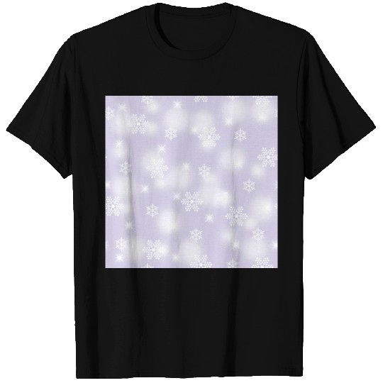 Lavender Snowflakes Pattern T Shirts