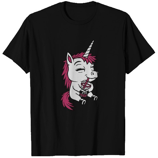 Boba tea drinking unicorn T Shirts