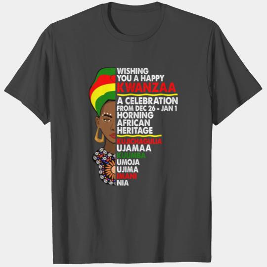 Happy Kwanzaa African Woman T Shirts