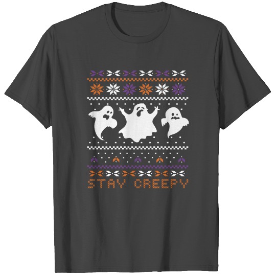 Stitch Pattern Ghost Creatures Creepy Halloween T Shirts