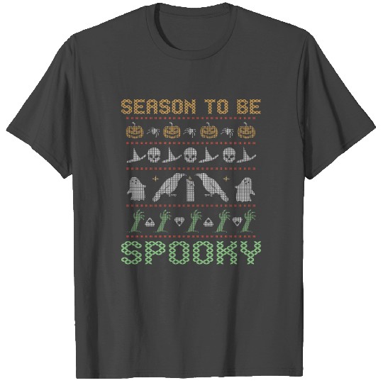Stitch Pattern Horror Creatures Spooky Halloween T Shirts