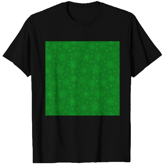 Green Snowflakes Pattern T Shirts