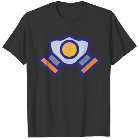 Blue Orange Comic Face Protection Nuclear Gas Mask T Shirts