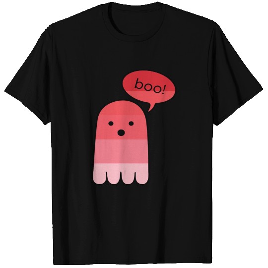 Raspberry Red Boo Ghost Halloween T Shirts