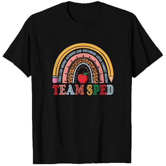 Team SPED Teacher Rainbow T Shirts